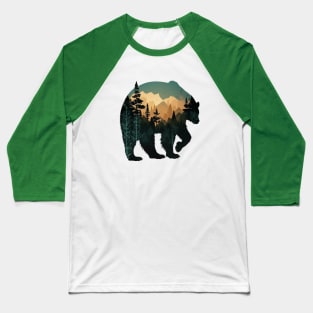 Bear Walking Through Fores Baseball T-Shirt